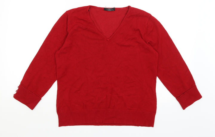 BM Womens Red   Pullover Jumper Size M