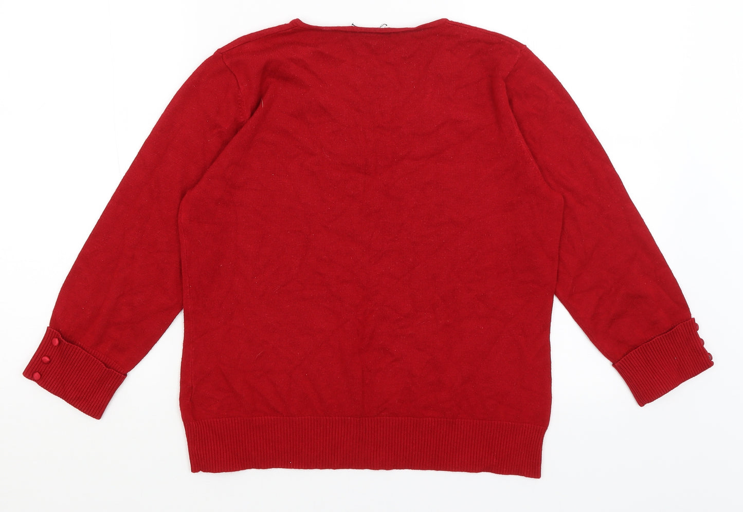BM Womens Red   Pullover Jumper Size M