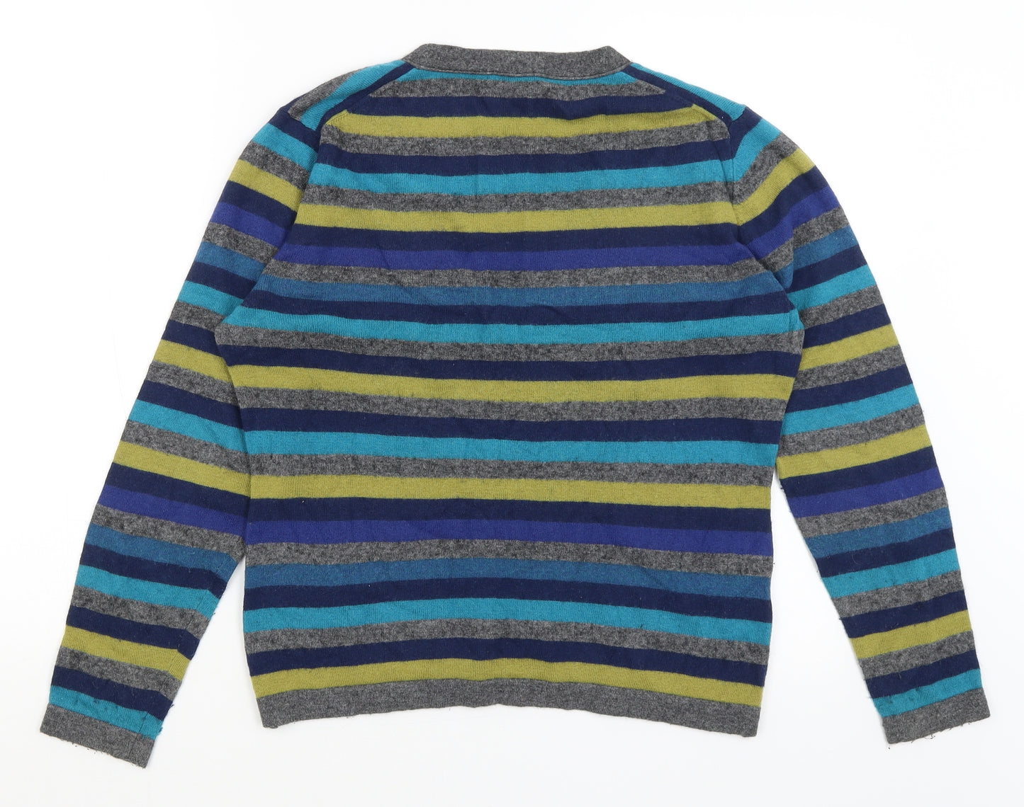 EAST Womens Blue Striped  Cardigan Jumper Size L