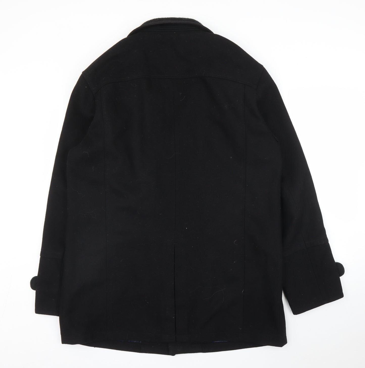 Dissedent Mens Black   Overcoat Coat Size XL