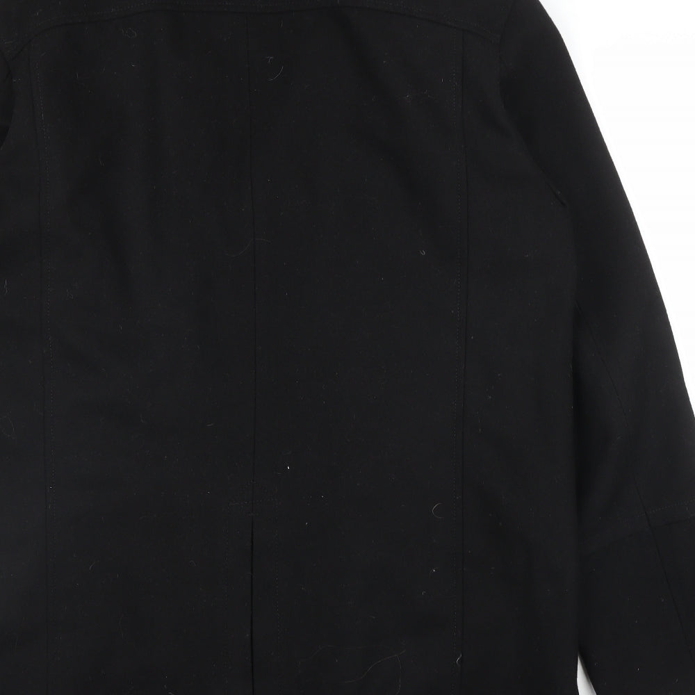 Dissedent Mens Black   Overcoat Coat Size XL