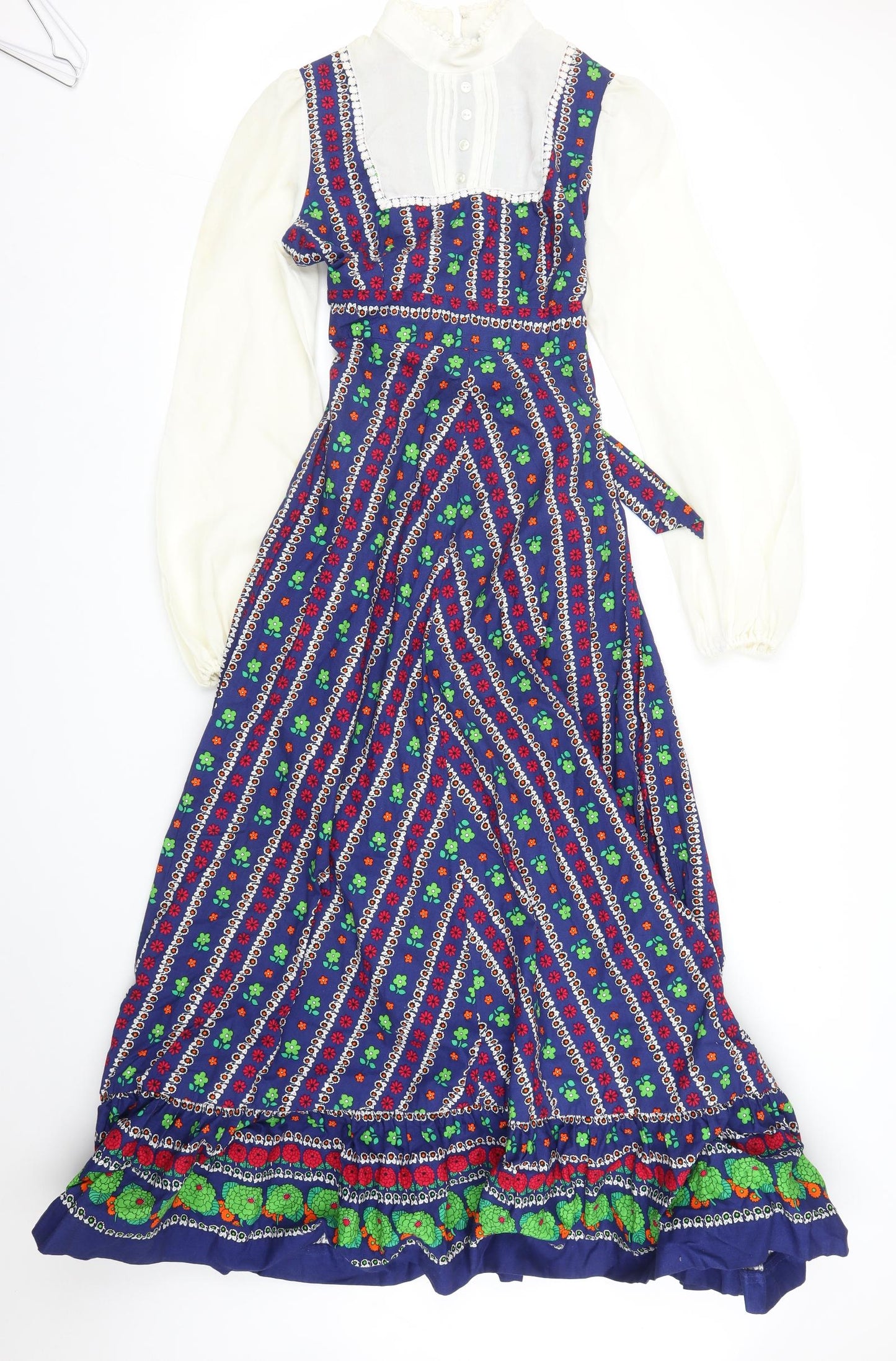 Preworn Womens Blue Floral  A-Line  Size S