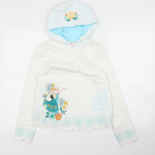 Disney Girls White   Pullover Hoodie Size 9 Years  - Frozen