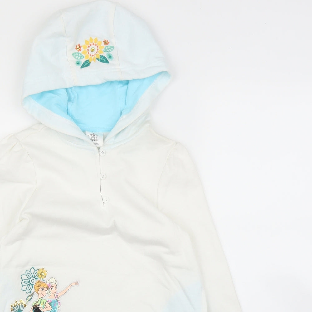 Disney Girls White   Pullover Hoodie Size 9 Years  - Frozen
