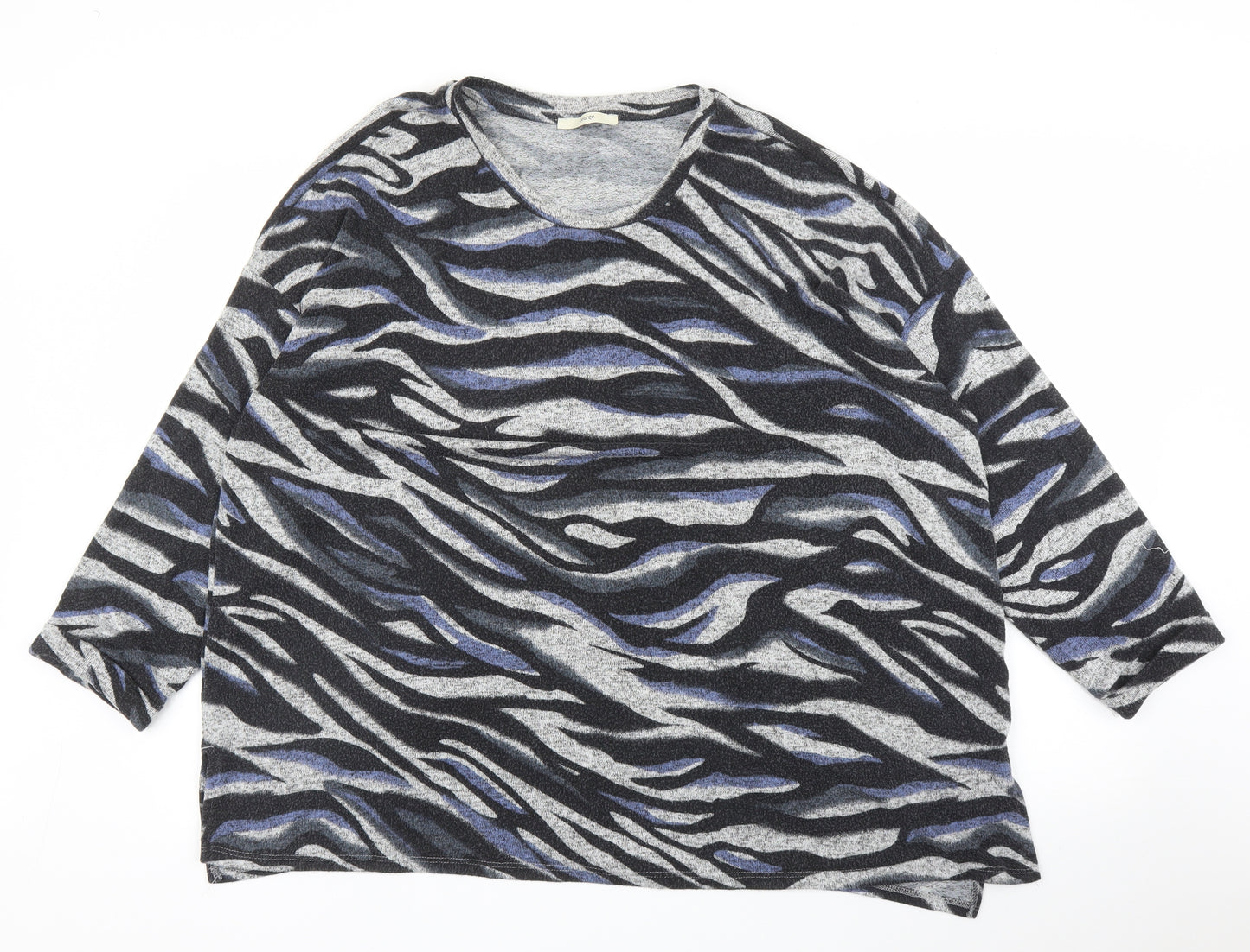 George Womens Blue Animal Print  Pullover Jumper Size 2XL  - Zebra print
