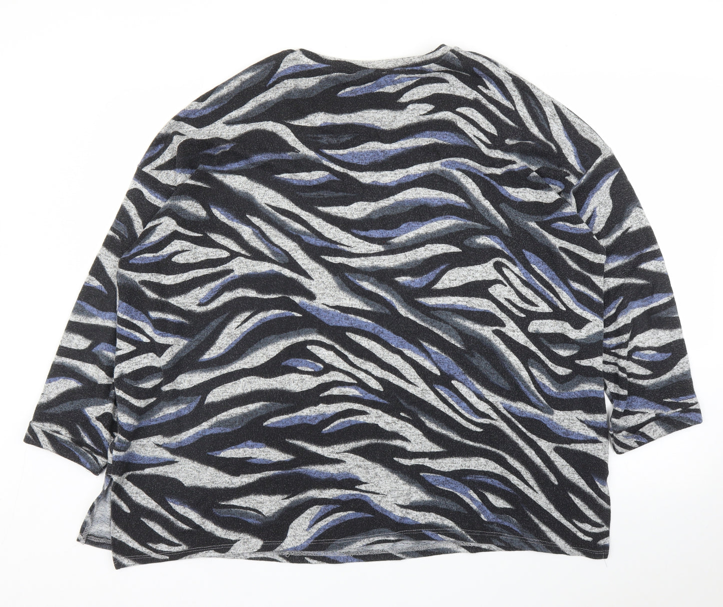 George Womens Blue Animal Print  Pullover Jumper Size 2XL  - Zebra print