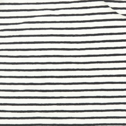 M&S Womens White Striped  Pullover Jumper Size 18
