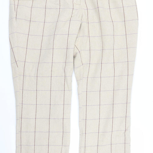 Cotton Traders Womens Beige Plaid  Trousers  Size 16 L29 in