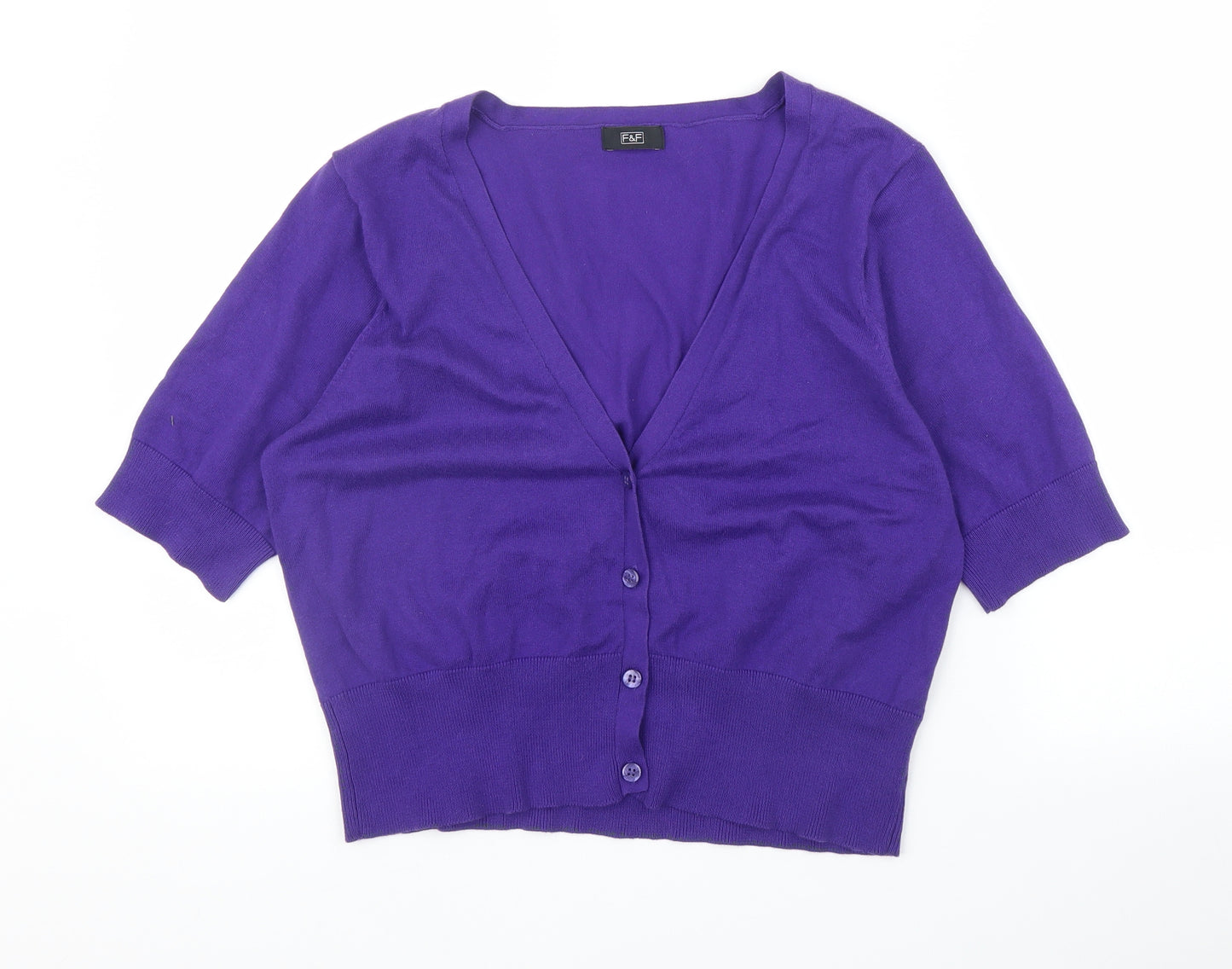F&F Womens Purple   Cardigan Jumper Size 16