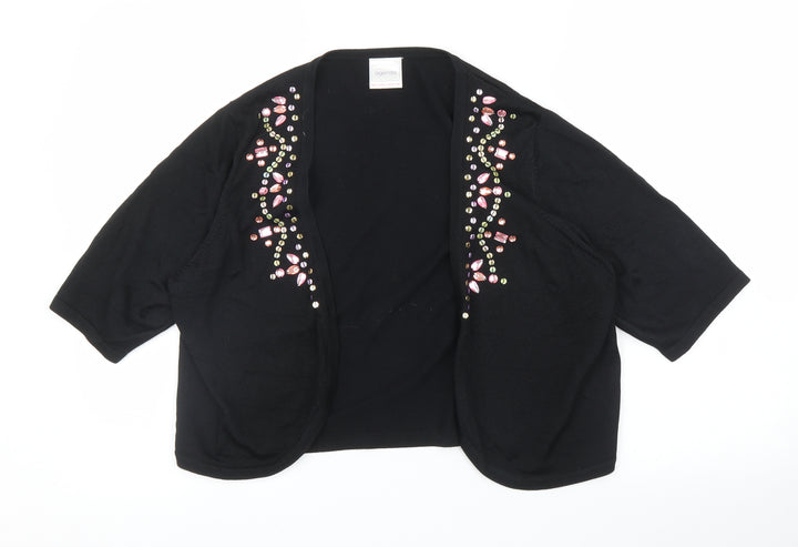 Agenda Womens Black Cardigan Jumper Size 16