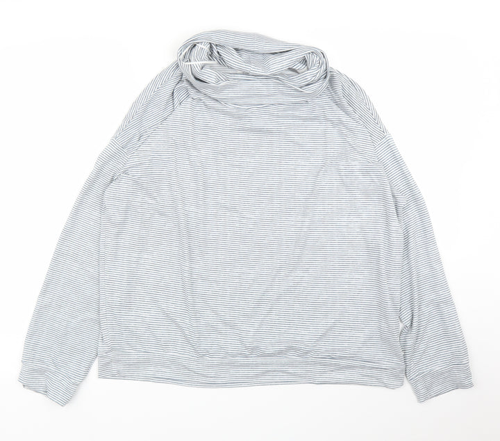 TU Womens Grey Striped  Pullover Jumper Size 12