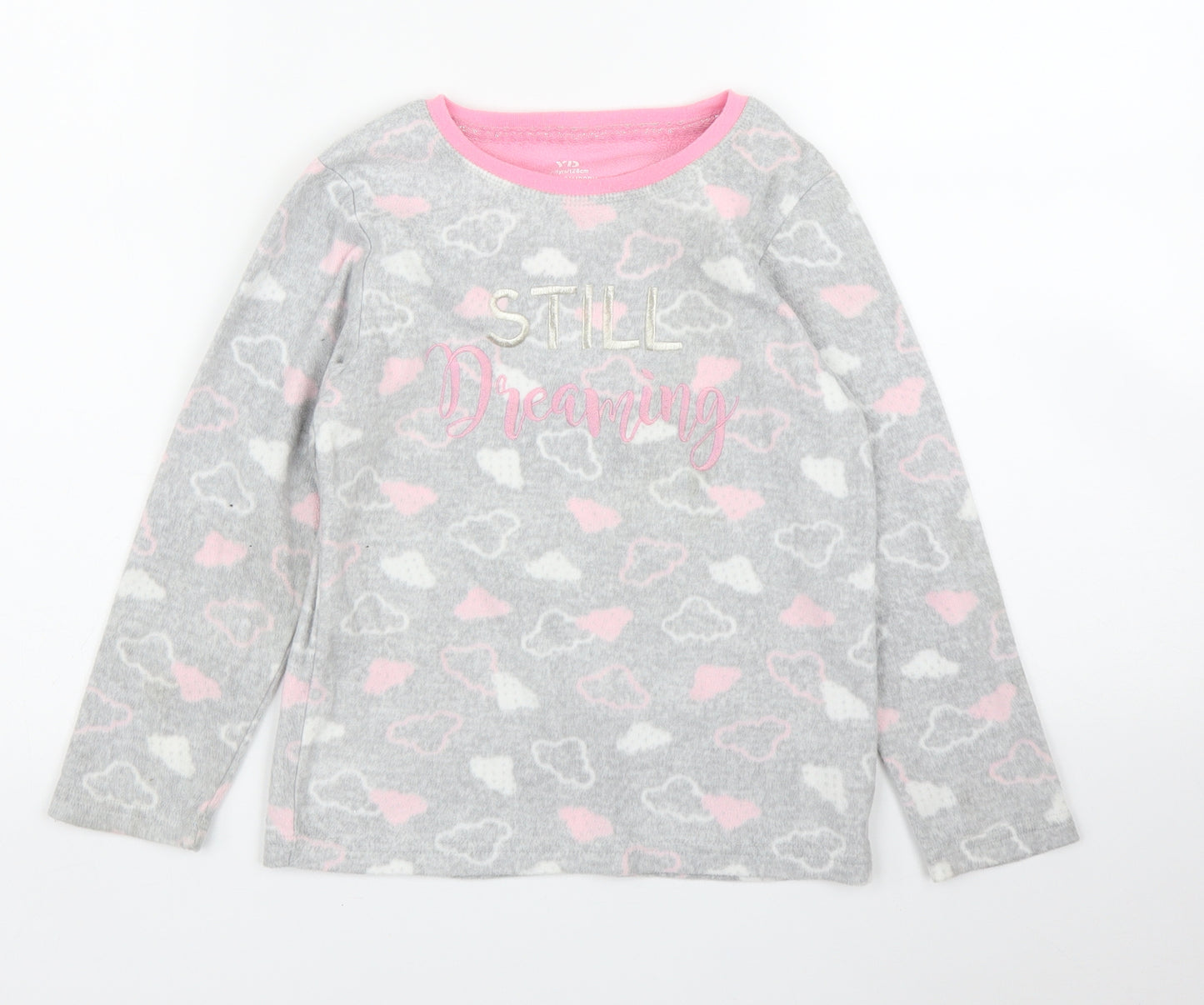 Primark Girls Grey  Fleece Pullover Jumper Size 7 Years  - PJ top
