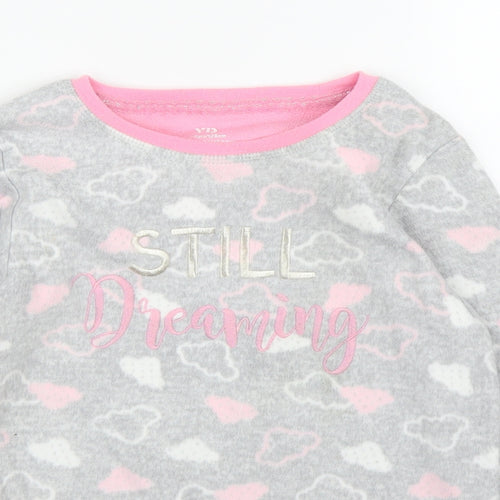 Primark Girls Grey  Fleece Pullover Jumper Size 7 Years  - PJ top
