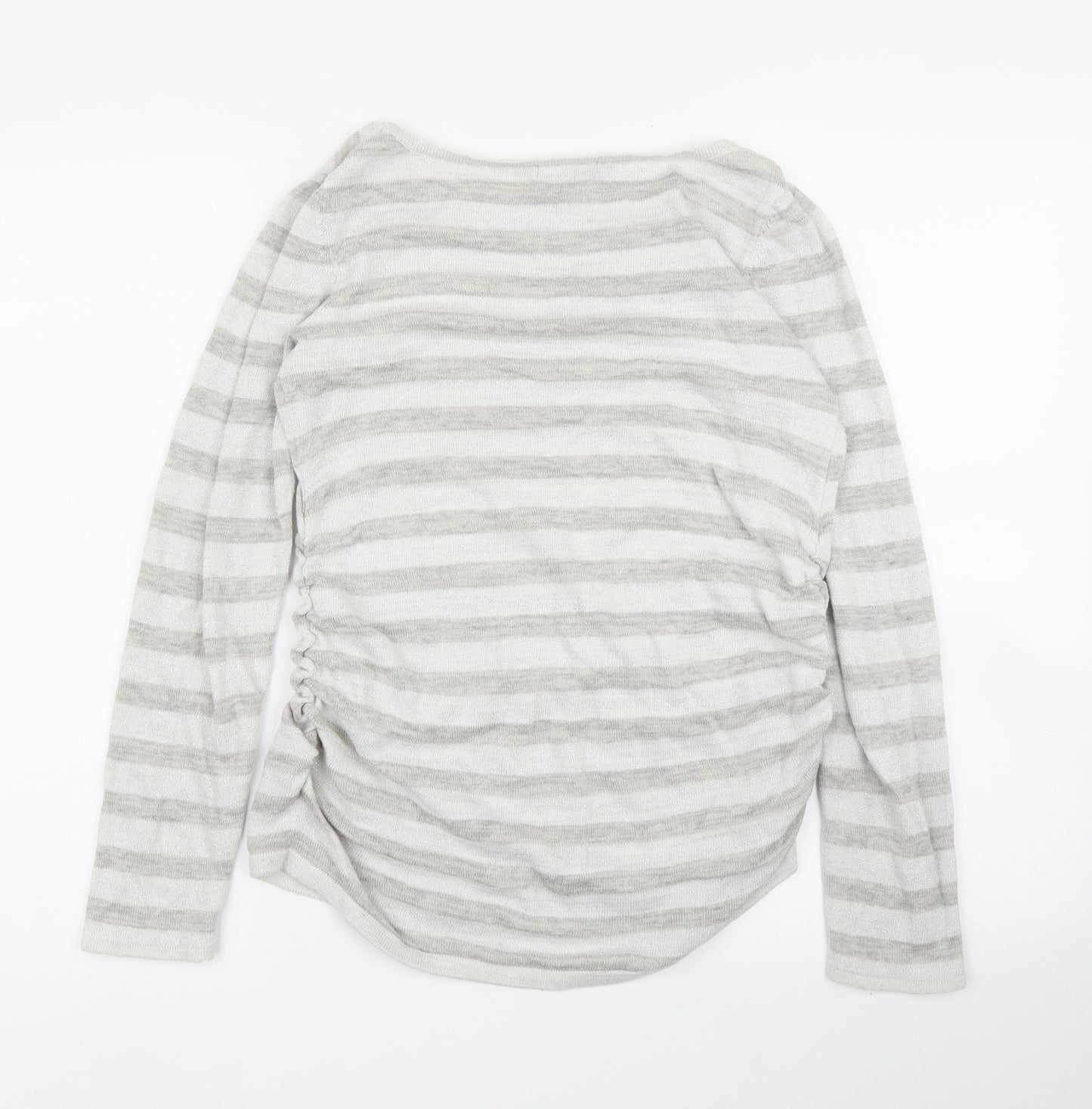 H&M Womens Grey Striped  Pullover Jumper Size S