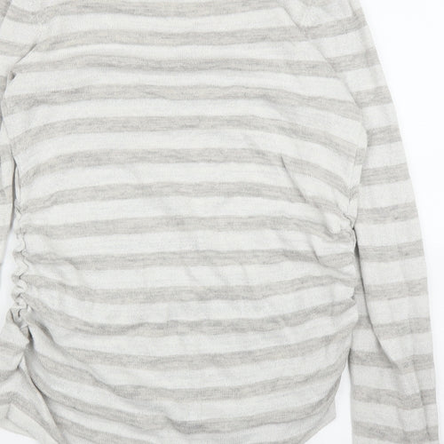 H&M Womens Grey Striped  Pullover Jumper Size S