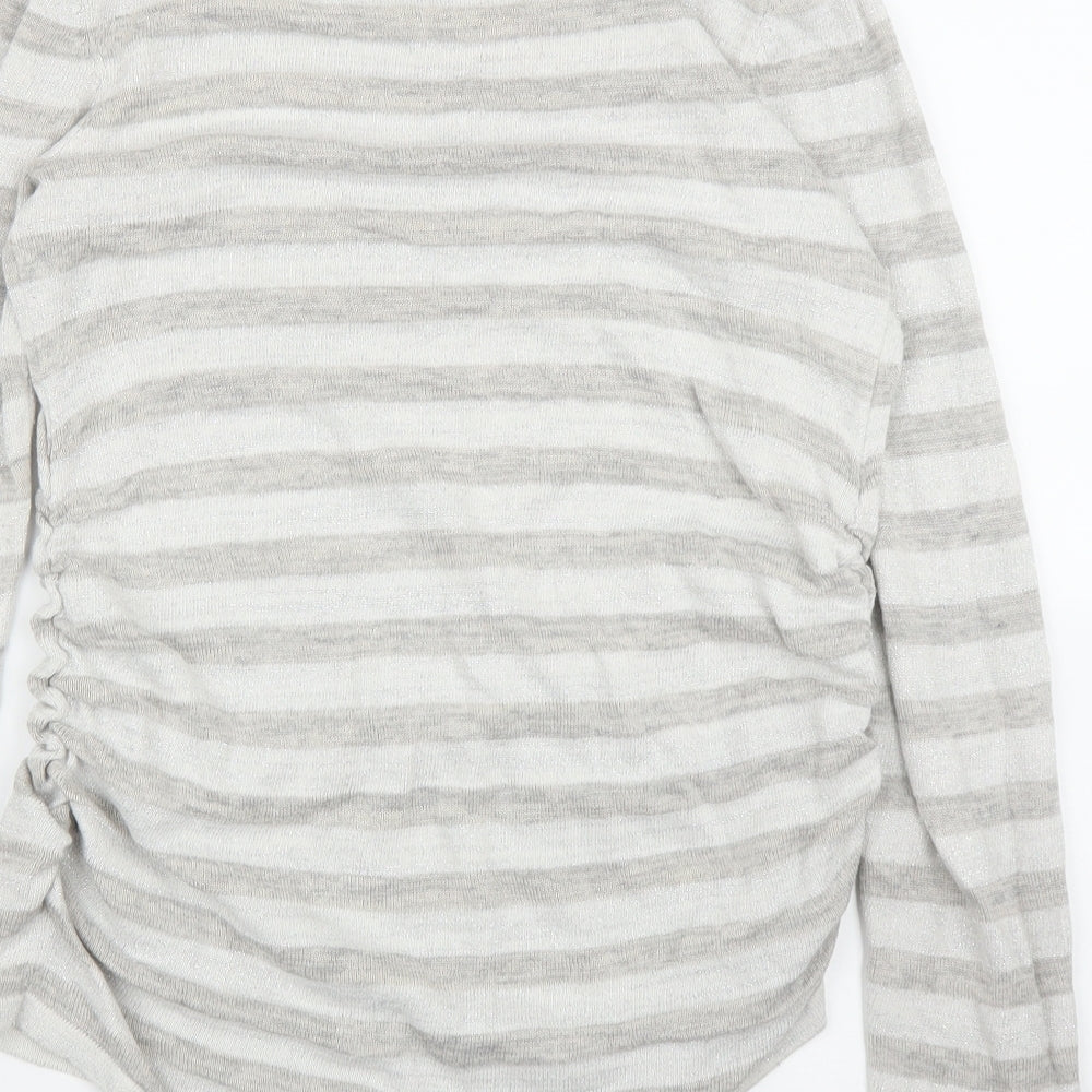 H&M Womens Grey Striped  Pullover Jumper Size S