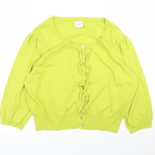 Kaliko Womens Yellow   Cardigan Jumper Size 20