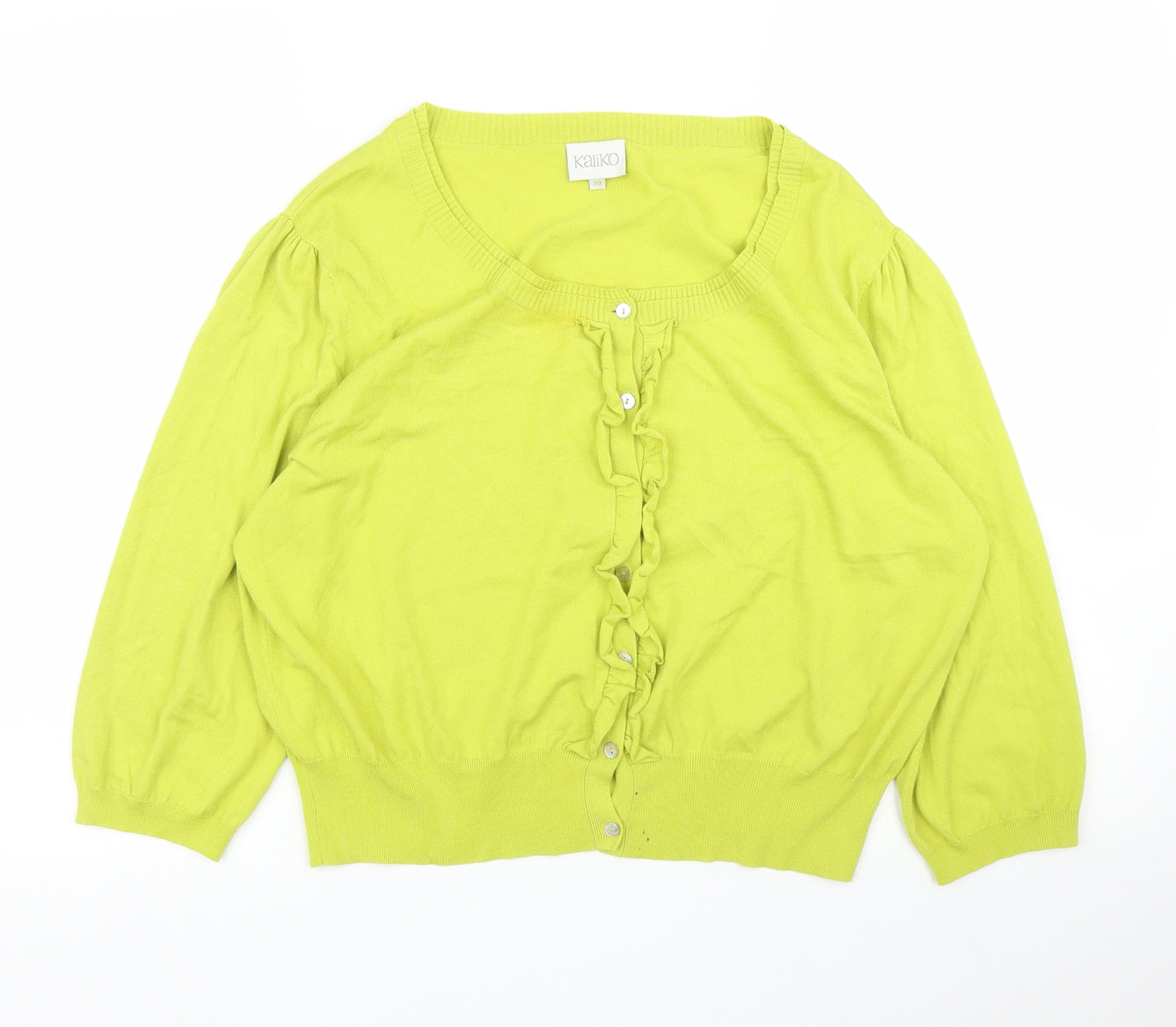 Kaliko Womens Yellow   Cardigan Jumper Size 20
