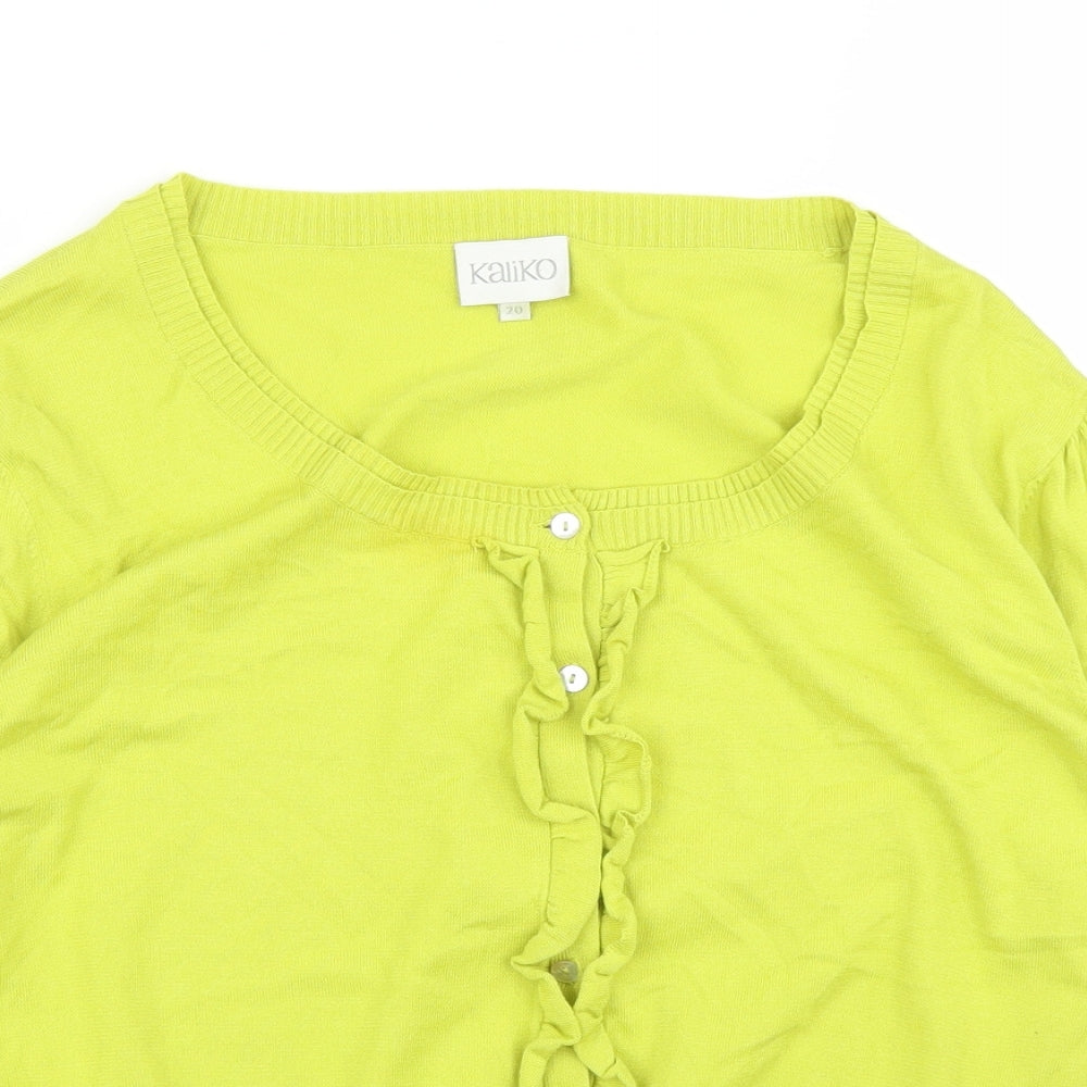 Kaliko Womens Yellow   Cardigan Jumper Size 20