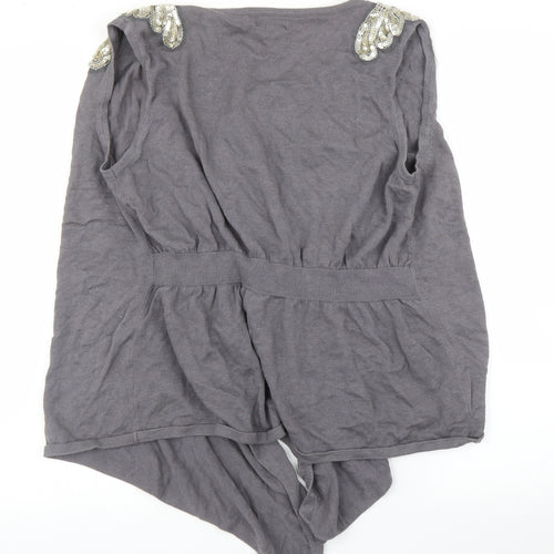 Papaya Womens Grey   Cardigan Jumper Size 14