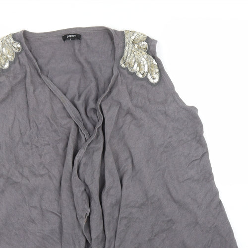 Papaya Womens Grey   Cardigan Jumper Size 14