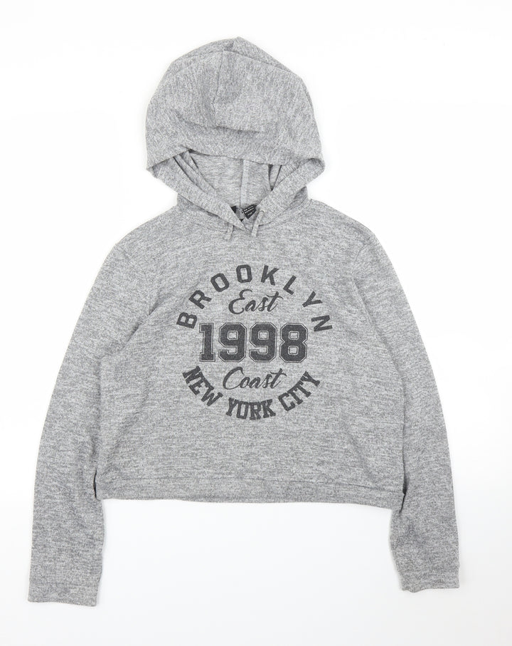 New Look Girls Grey   Pullover Hoodie Size 12 Years