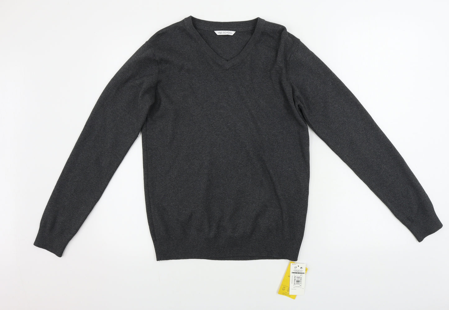 Marks and Spencer  Boys Grey   Pullover Jumper Size 13-14 Years
