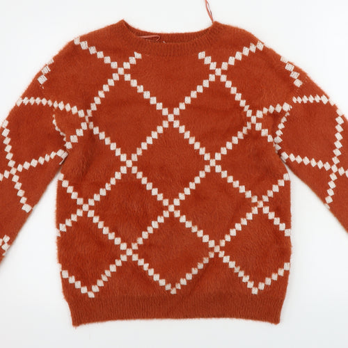 Matalan  Womens Brown Geometric  Pullover Jumper Size M