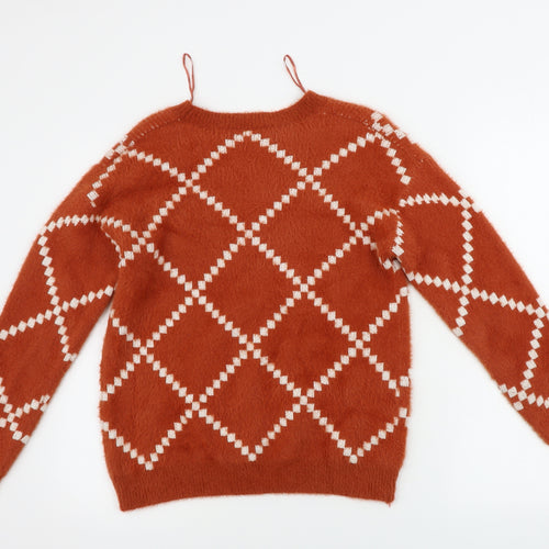 Matalan  Womens Brown Geometric  Pullover Jumper Size M