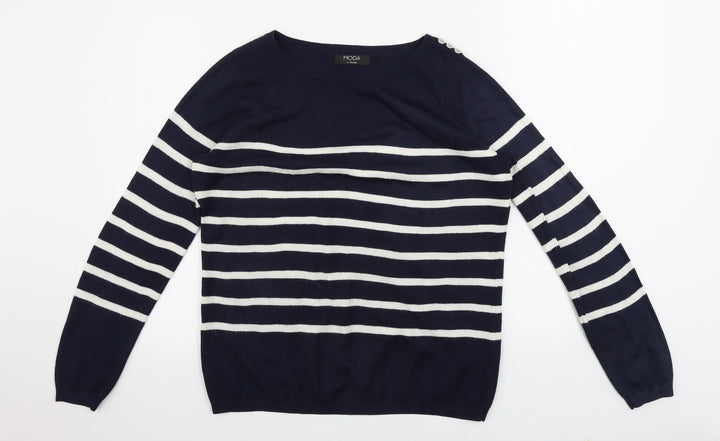 George Womens Blue Striped Pullover Jumper Size 10