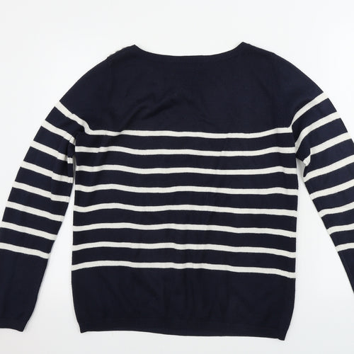 George  Womens Blue Striped  Pullover Jumper Size 10