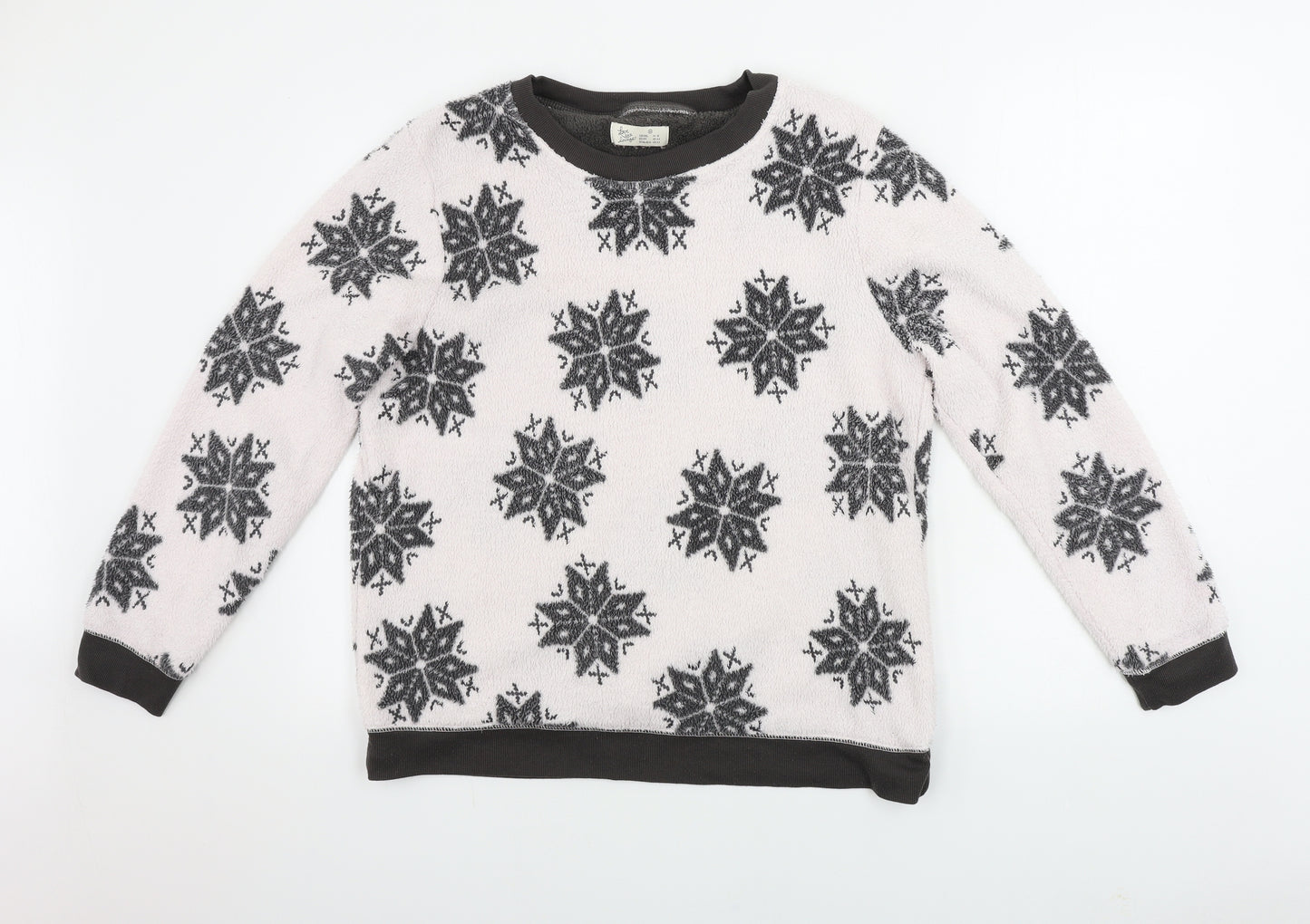 love to lounge   Womens White Floral  Pullover Jumper Size M