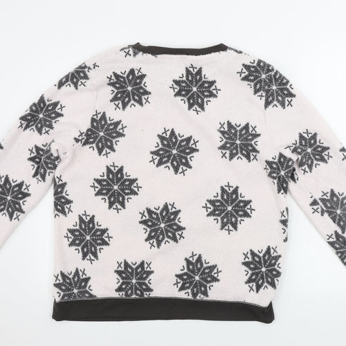 love to lounge   Womens White Floral  Pullover Jumper Size M