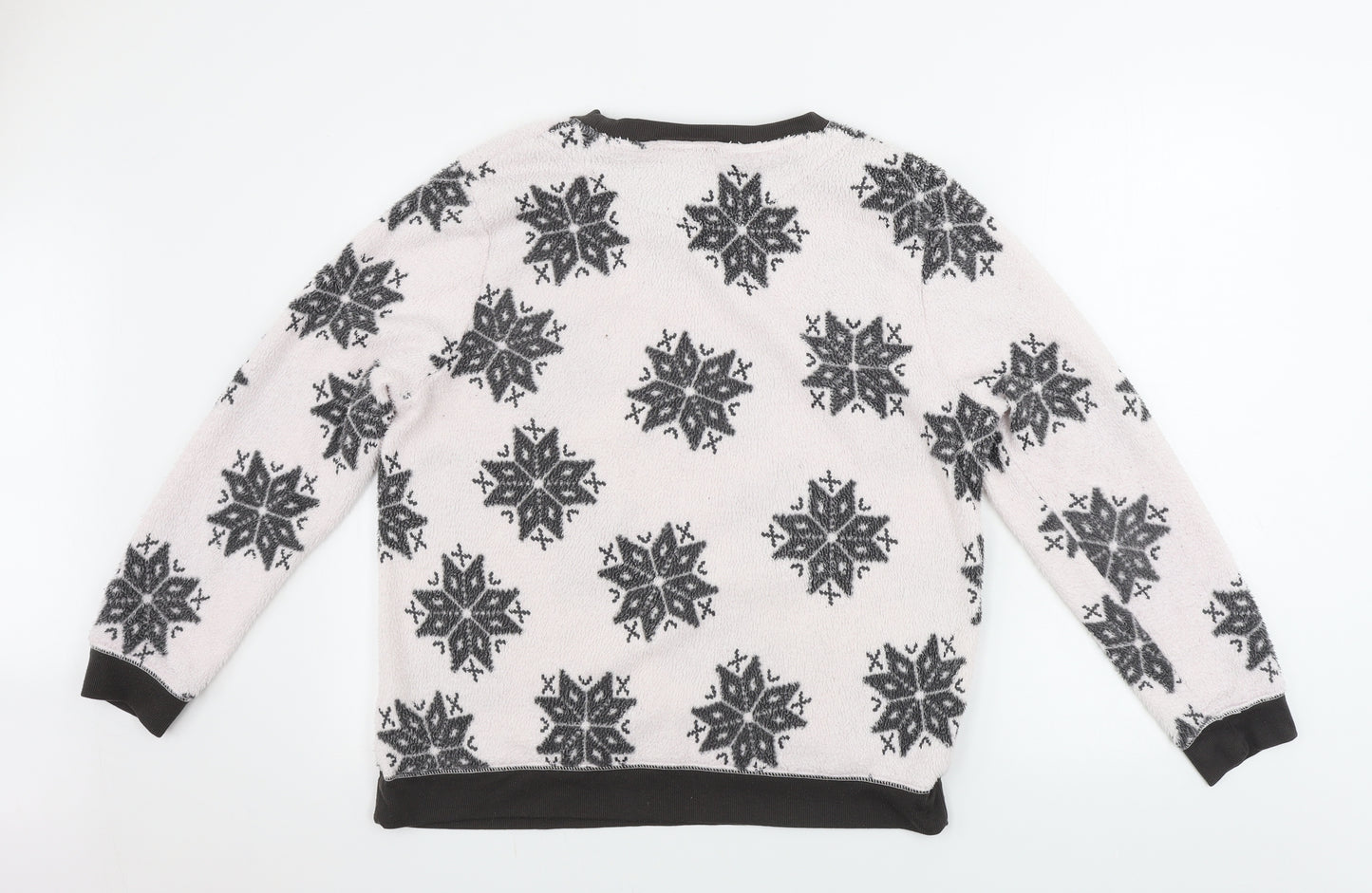 love to lounge   Womens White Floral  Pullover Jumper Size M