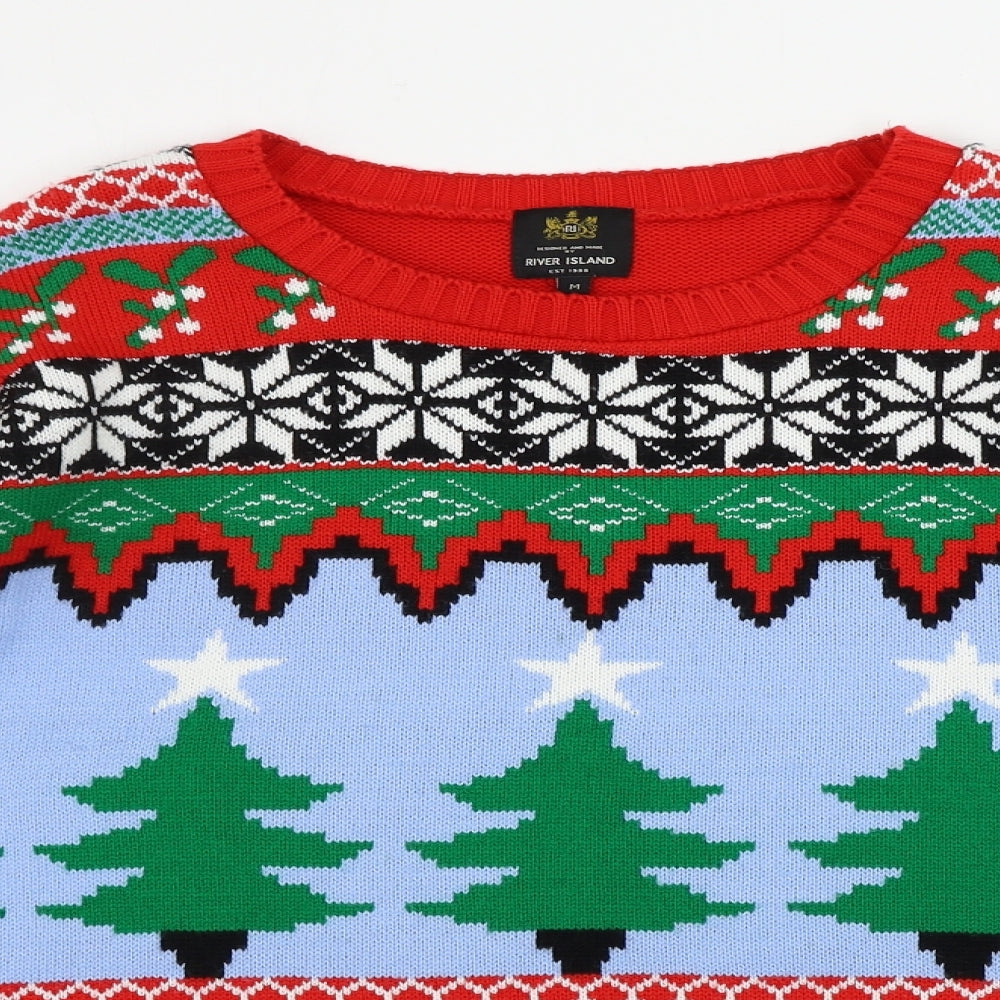 River Island  Mens Red   Pullover Jumper Size M  - Christmas Jumper