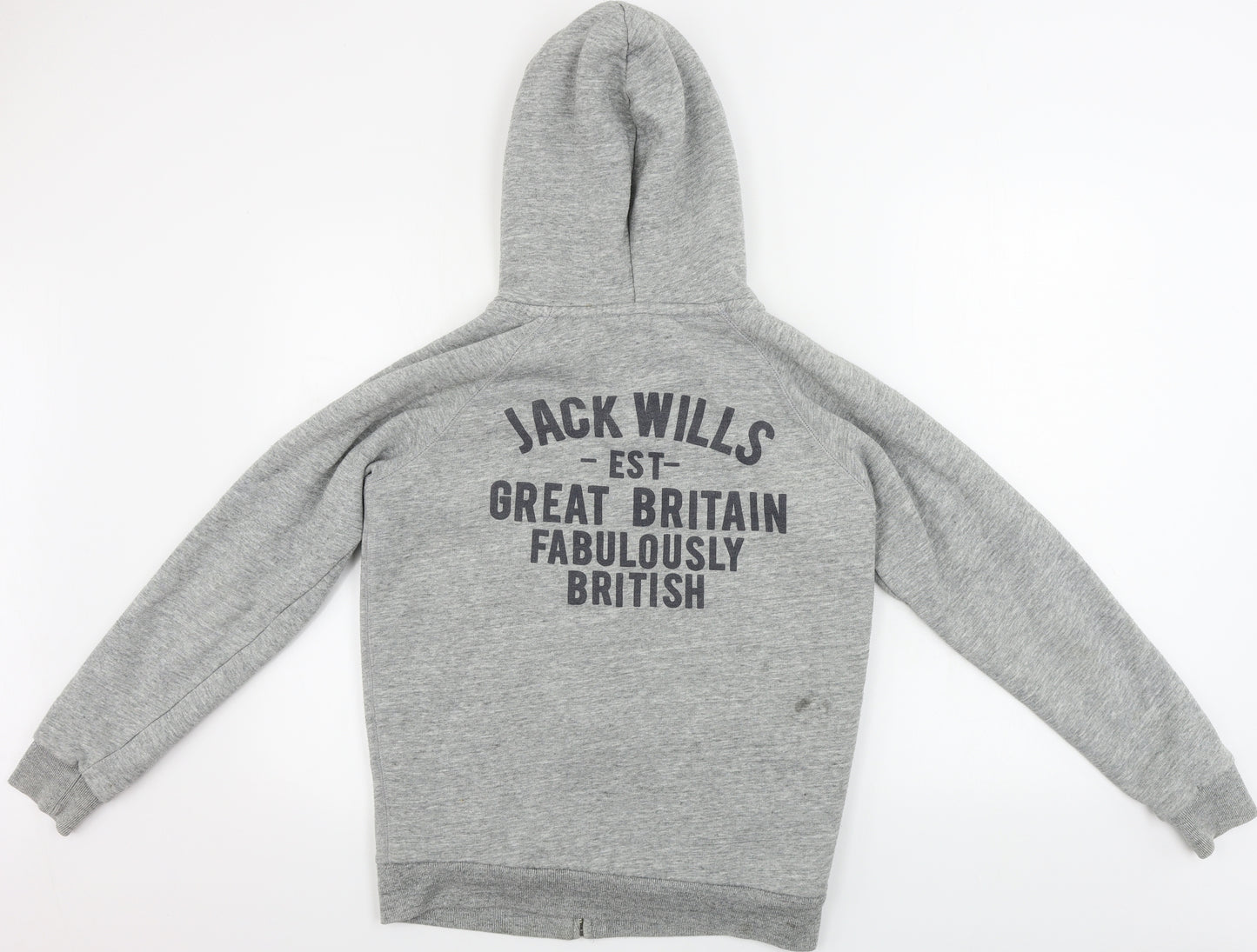 Jack Wills  Womens Grey   Full Zip Hoodie Size 10