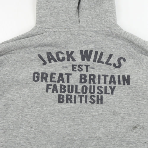 Jack Wills  Womens Grey   Full Zip Hoodie Size 10