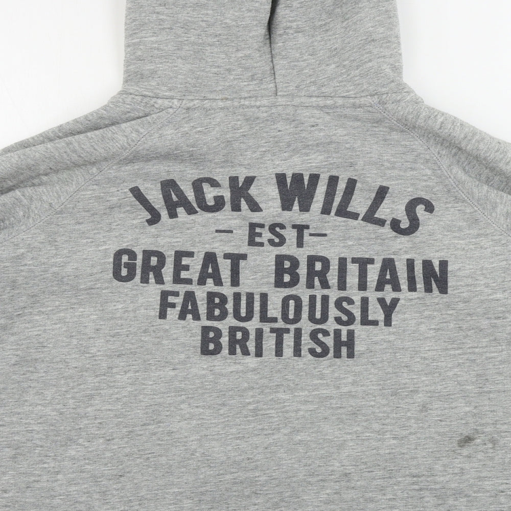 Jack Wills  Womens Grey   Full Zip Hoodie Size 10