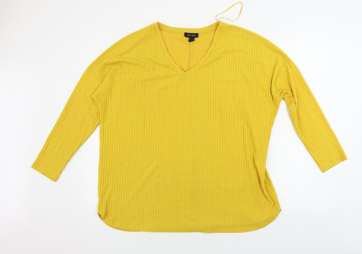 New Look Womens Yellow Pullover Jumper Size 14