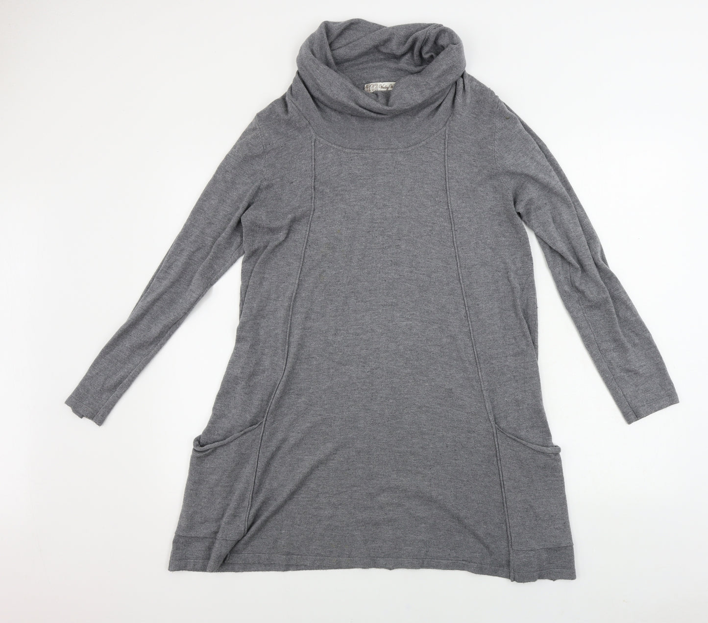 voules vous Womens Grey   Jumper Dress  Size M