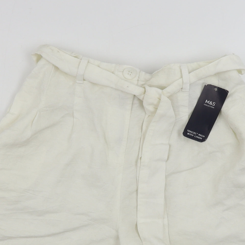 Marks and Spencer  Womens Ivory   Chino Shorts Size 8