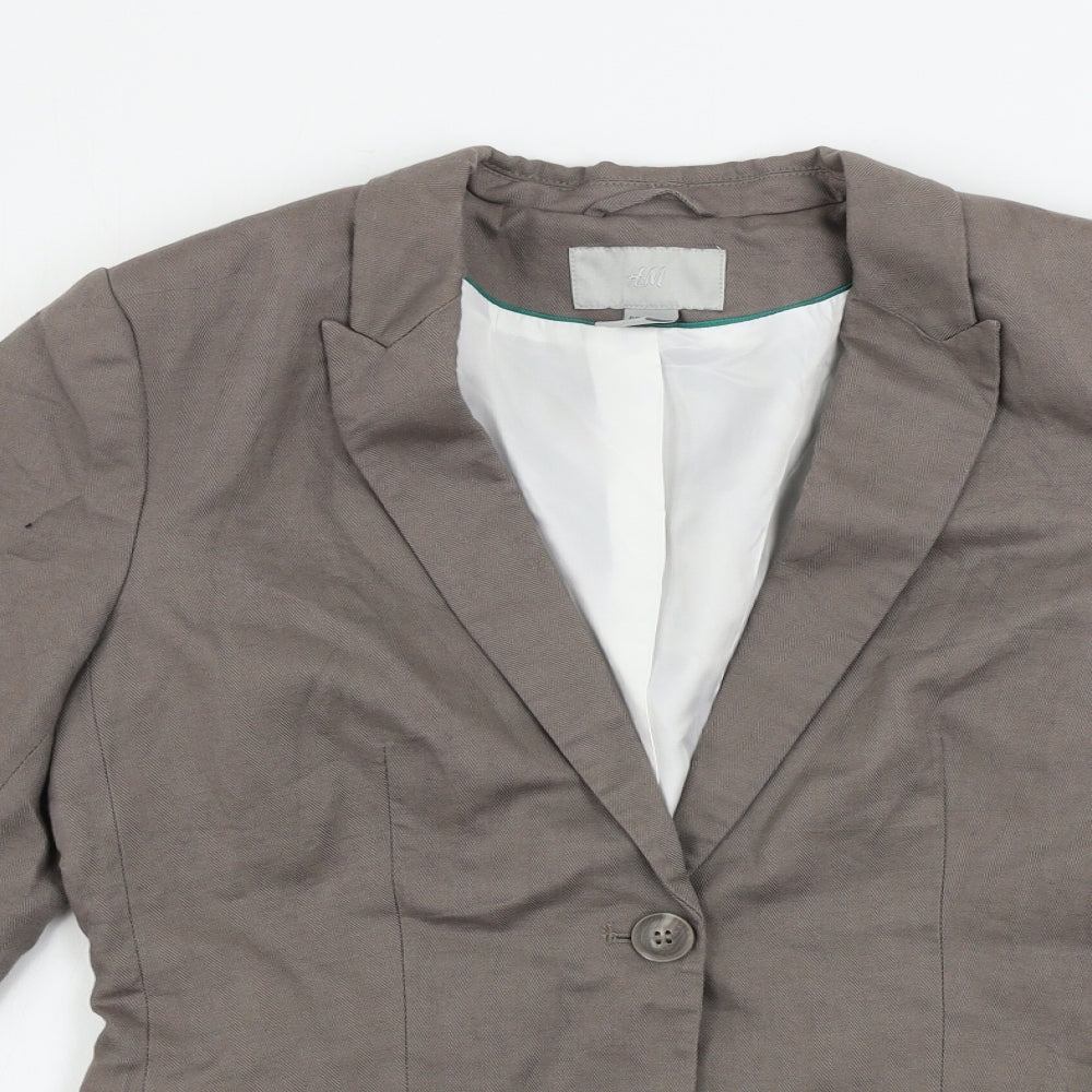 H&M  Womens Grey   Jacket Blazer Size 12