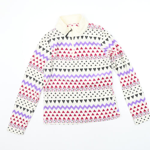 Winter Adventures Womens White Geometric  Pullover Jumper Size S