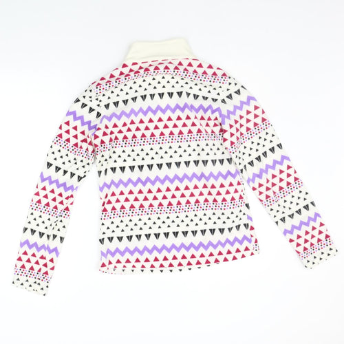 Winter Adventures Womens White Geometric  Pullover Jumper Size S