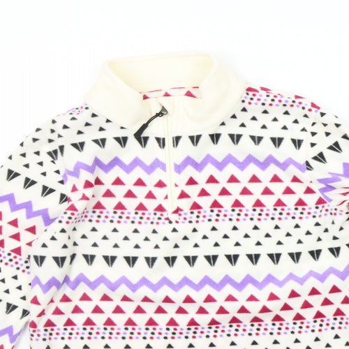 Winter Adventures Womens White Geometric  Pullover Jumper Size S
