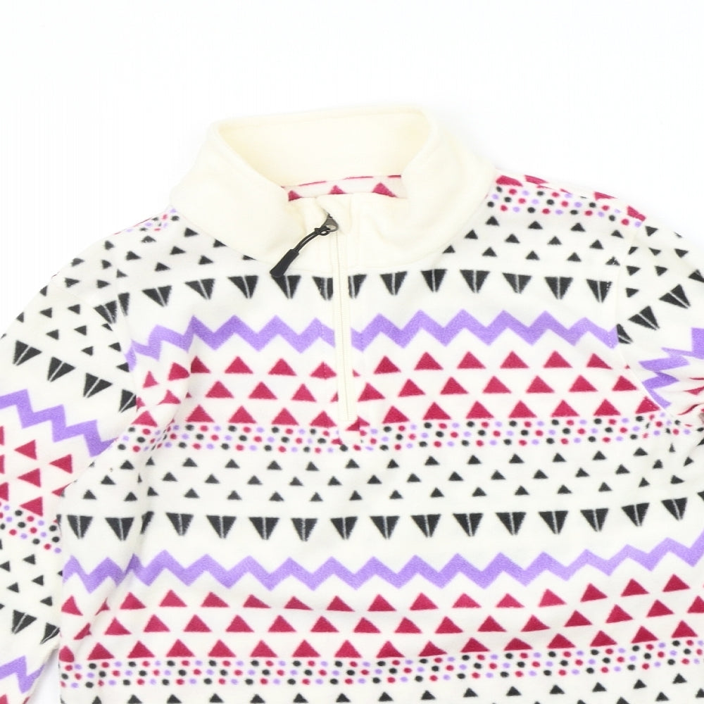 Winter Adventures Womens White Geometric  Pullover Jumper Size S