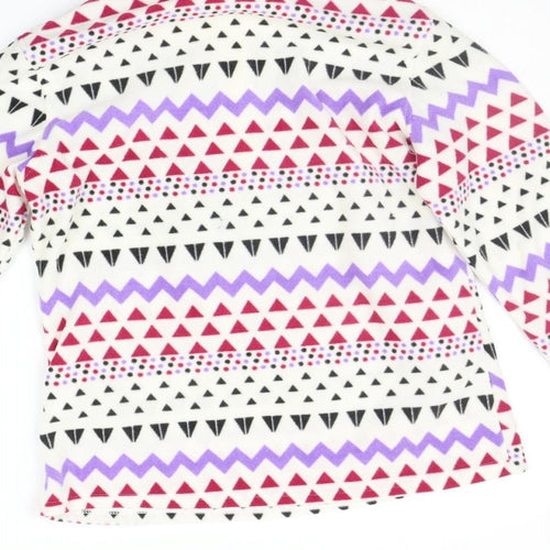 Winter Adventures Womens White Geometric  Pullover Jumper Size S