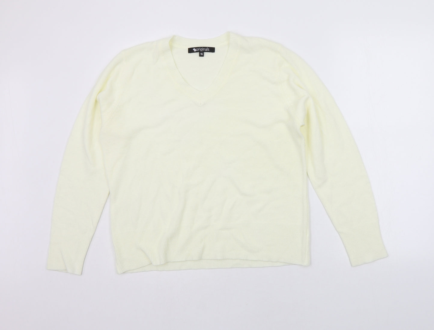 ORIGINALS Womens Yellow   Pullover Jumper Size 16