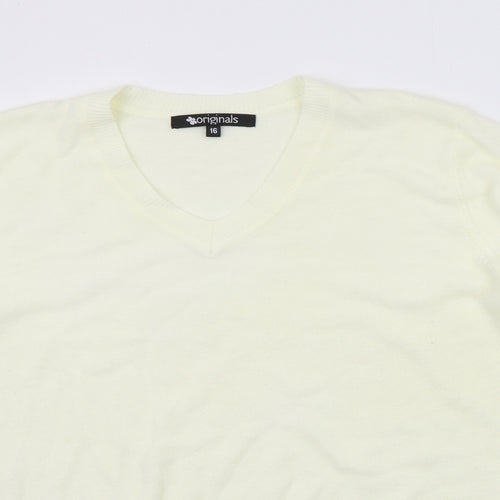ORIGINALS Womens Yellow   Pullover Jumper Size 16