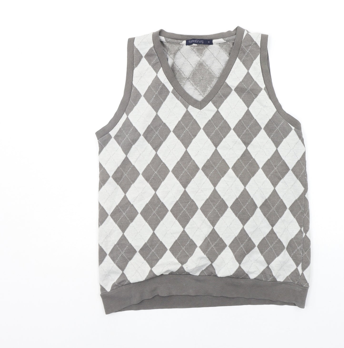 folded&hung Womens Grey Geometric  Pullover Jumper Size M